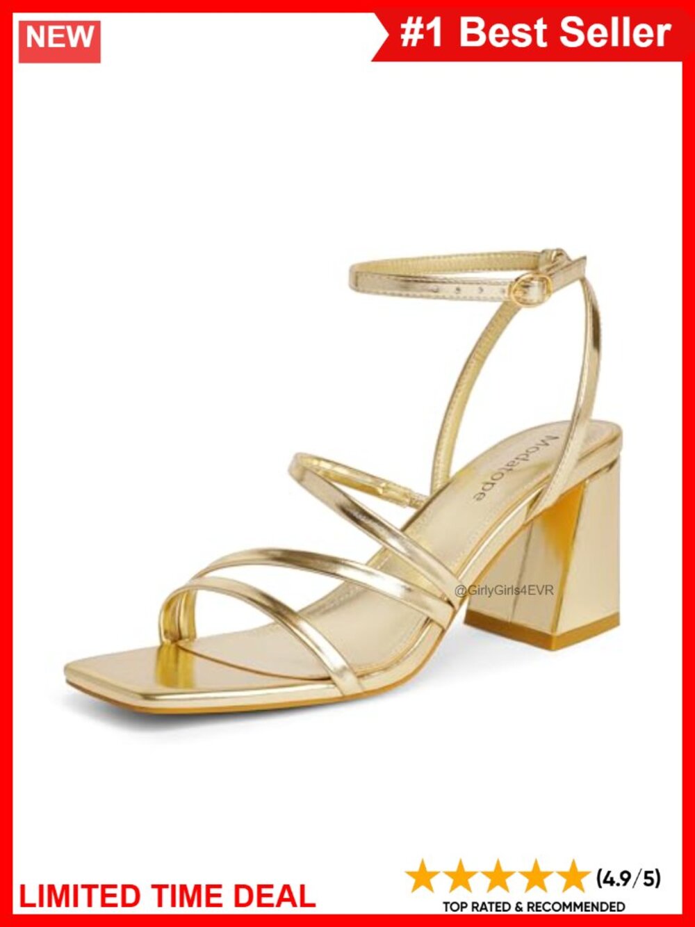 Leather Strappy Chunky Block Heel Square Toe Heeled Sandals